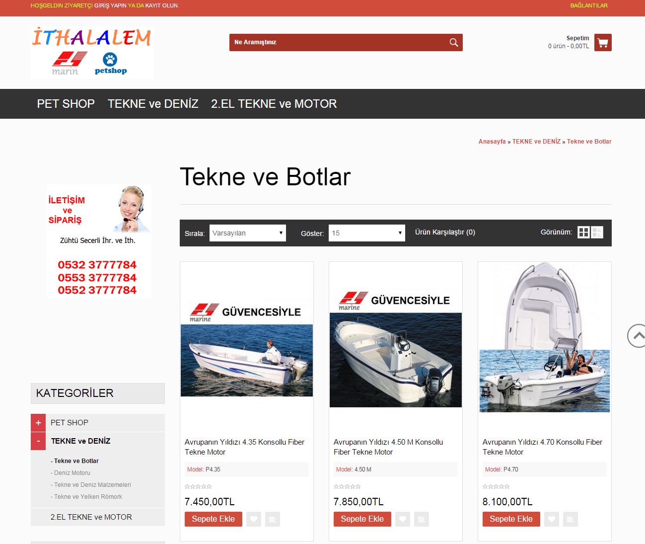 Yat ve Outdoor Malzemeleri